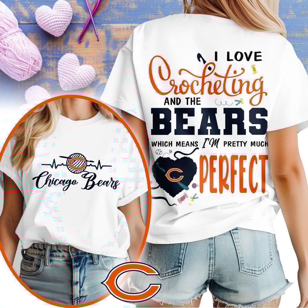 Premium NFL x CHI Crochet Fan 3D Shirt NDT NHM 2810