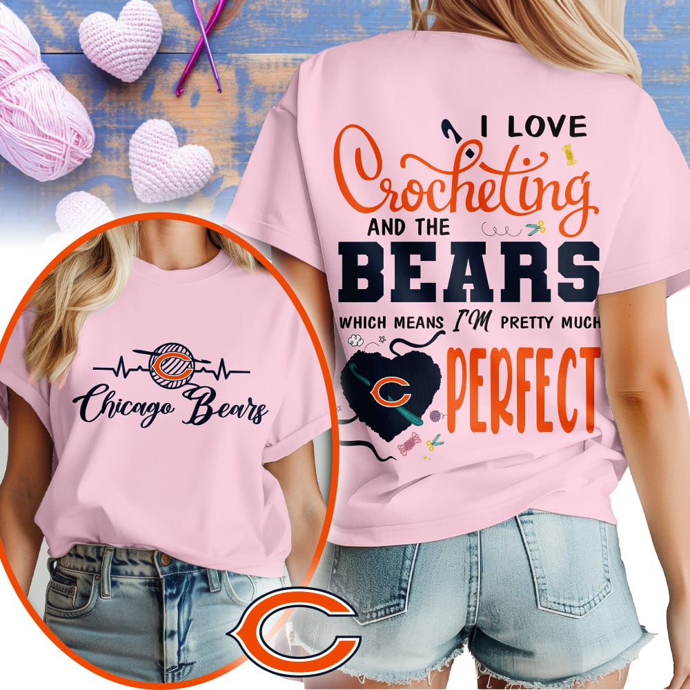 Premium NFL x CHI Crochet Fan 3D Shirt NDT NHM 2810