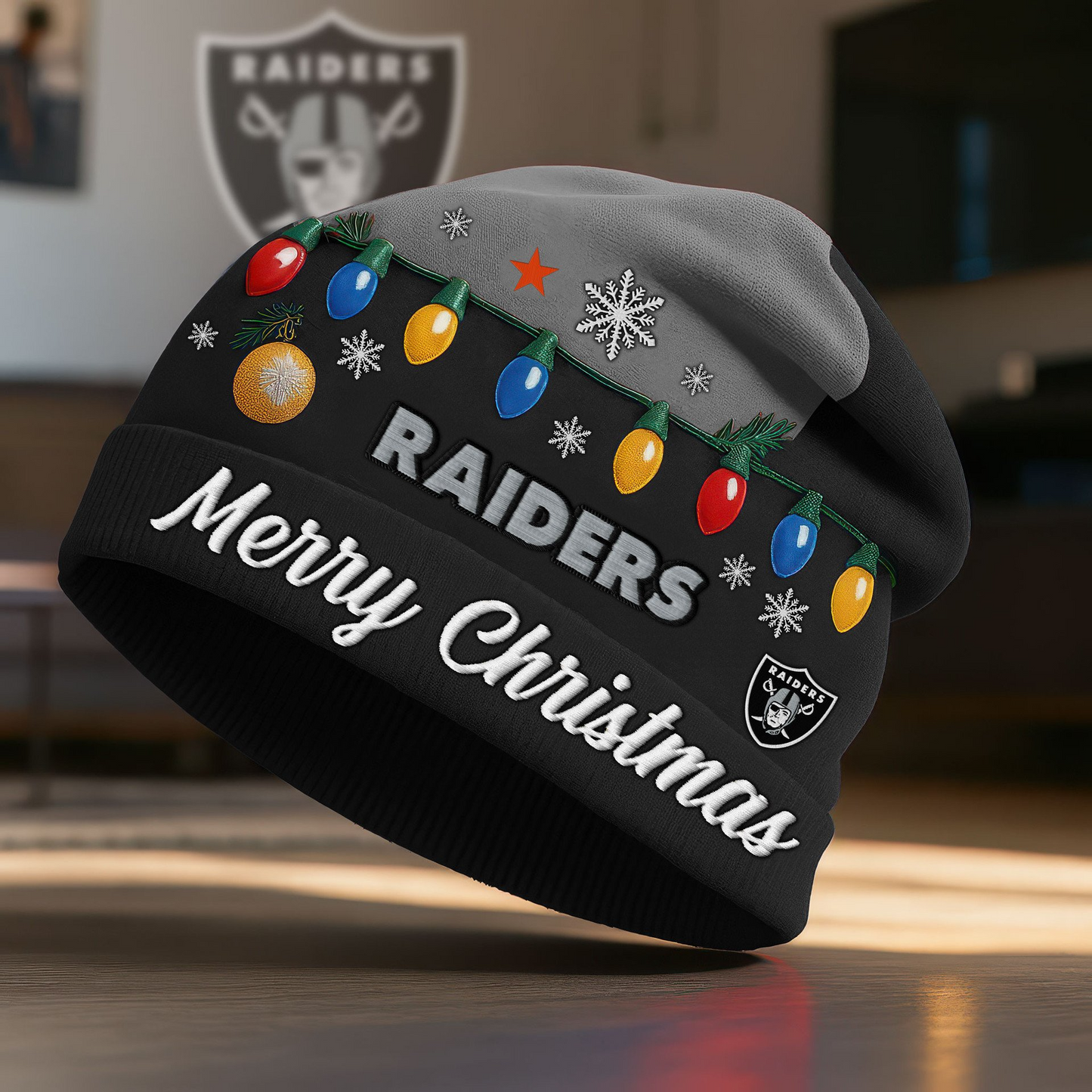 Premium NFL X RAI Christmas Beanie Hat NDT NHM 2810