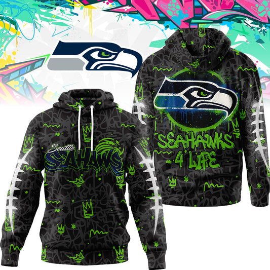 SEA Premium NFL Special Graffiti My Team 4 Life Hoodie DatND DVT