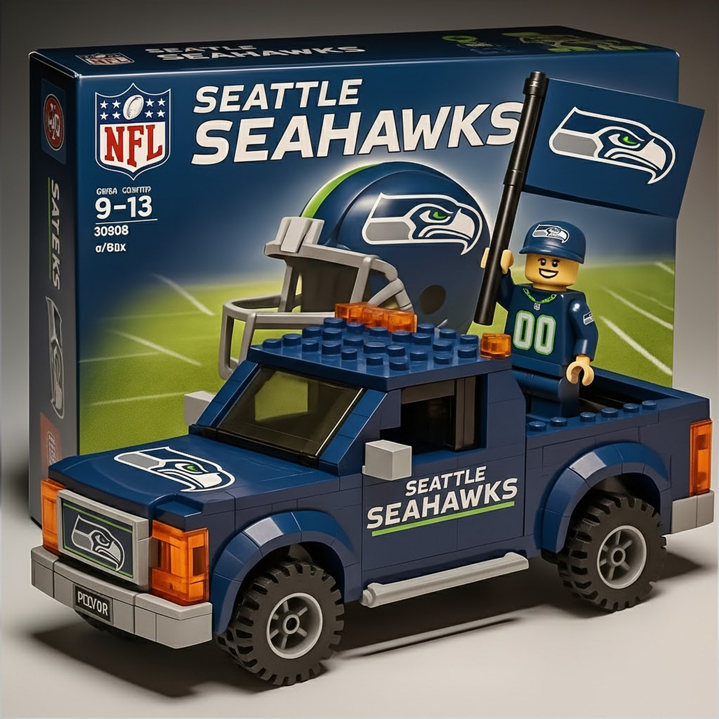 SEA x NFL Building Blocks Truck Toy Set DatND DVT