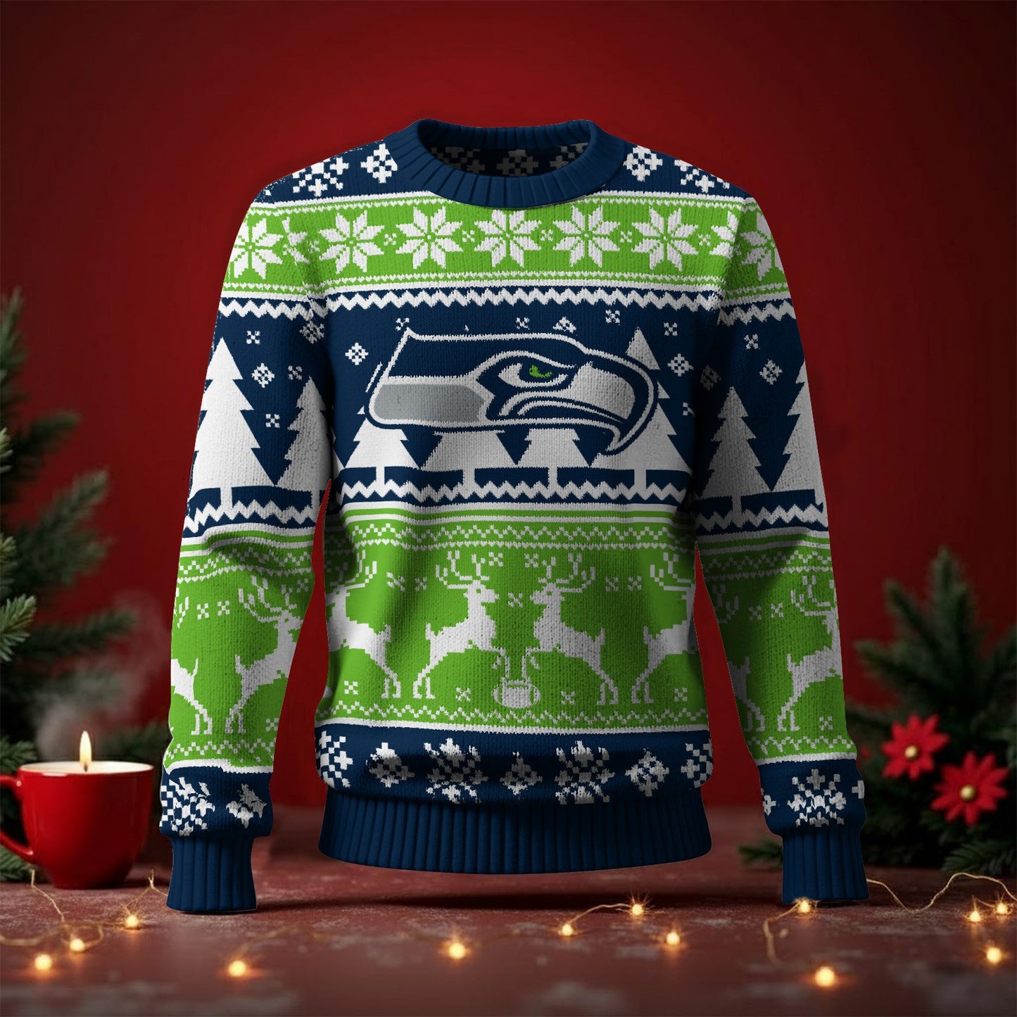SEA x NFL Premium Ugly Christmas Sweater DatND DVT