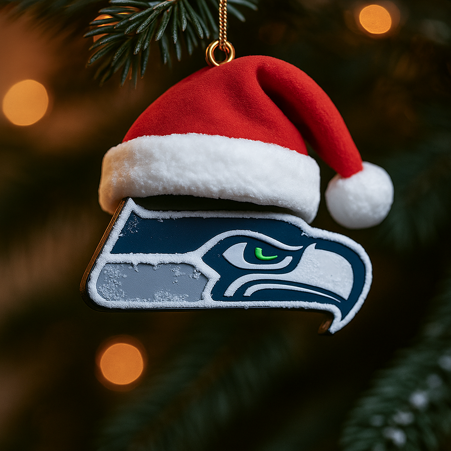 SEA x NFL Santa Hat Christmas Ornament 0811 DatND DVT