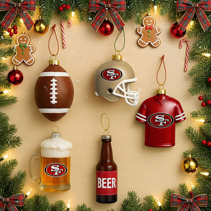 SF x NFL Football Combo Set 5 Acrylic Ornament For Home Decor DatND DVT
