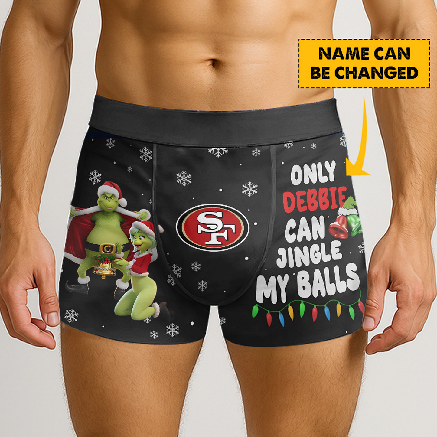 SF x NFL Funny Grinch Men Boxers Personalized Any Name DatND DVT