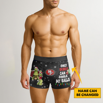 SF x NFL Funny Grinch Men Boxers Personalized Any Name DatND DVT