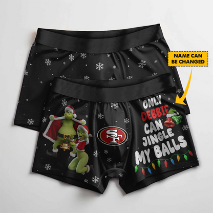 SF x NFL Funny Grinch Men Boxers Personalized Any Name DatND DVT