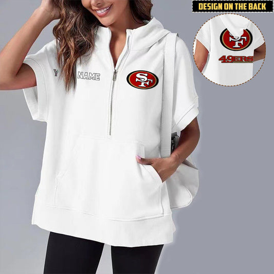 SF x NFL Short Sleeve Zip Hoodie DATND TANTD