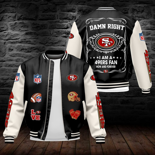 SF49 NFL Premium Leather Bomber Jacket DDT HLPHUONG