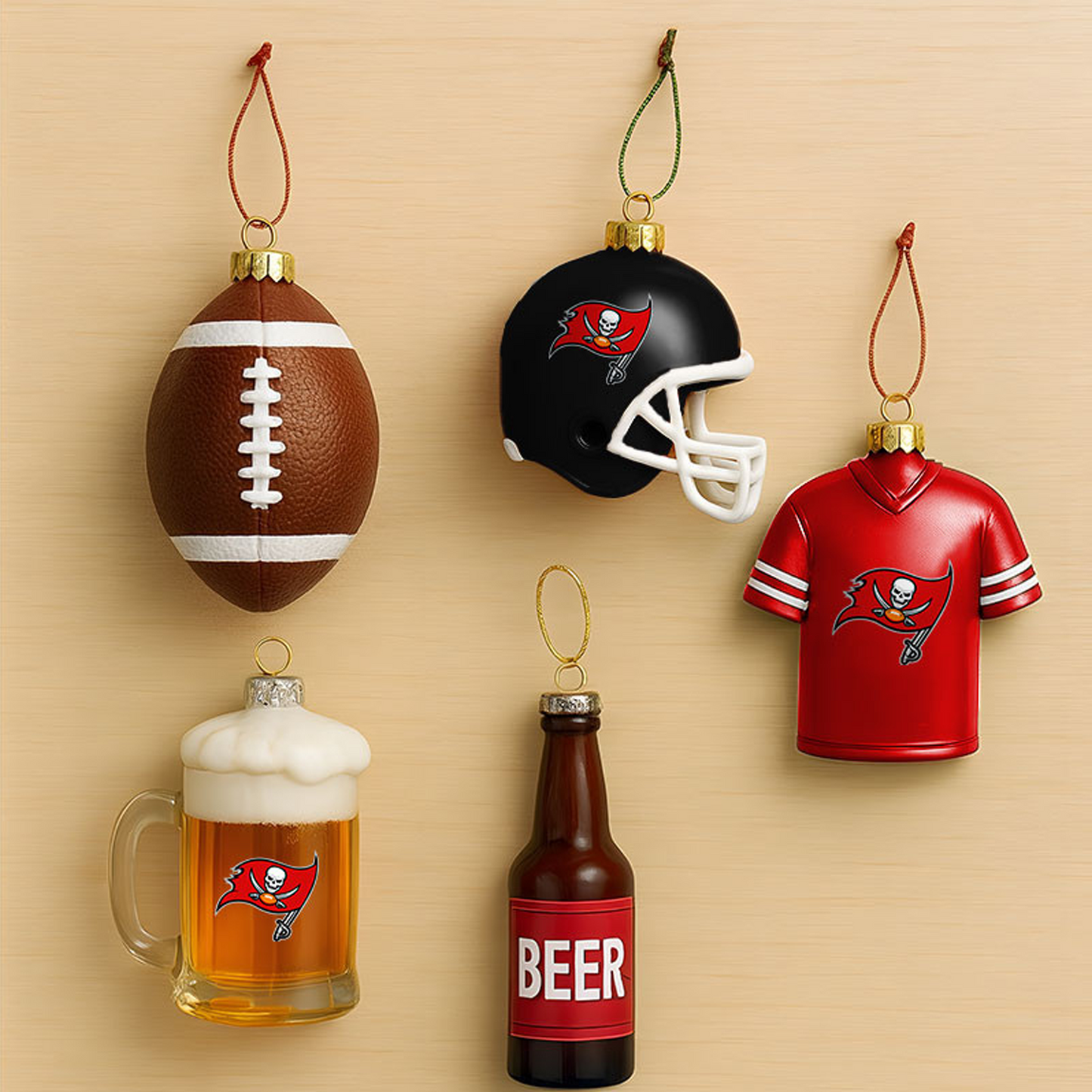 TB x NFL Football Combo Set 5 Acrylic Ornament For Home Decor DatND DVT