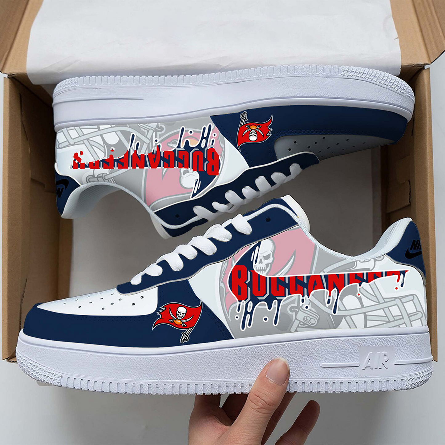 TB x NFL Team Logo Fan Air Force 1 Shoes DATND TANTD