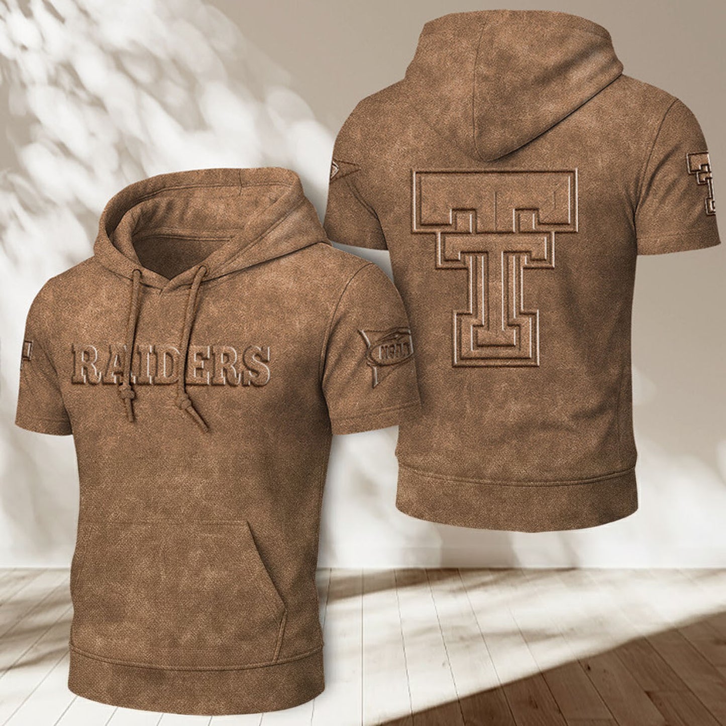 TTU x NCAA Half Sleeve Hoodie T-Shirt DatND ThuongNH