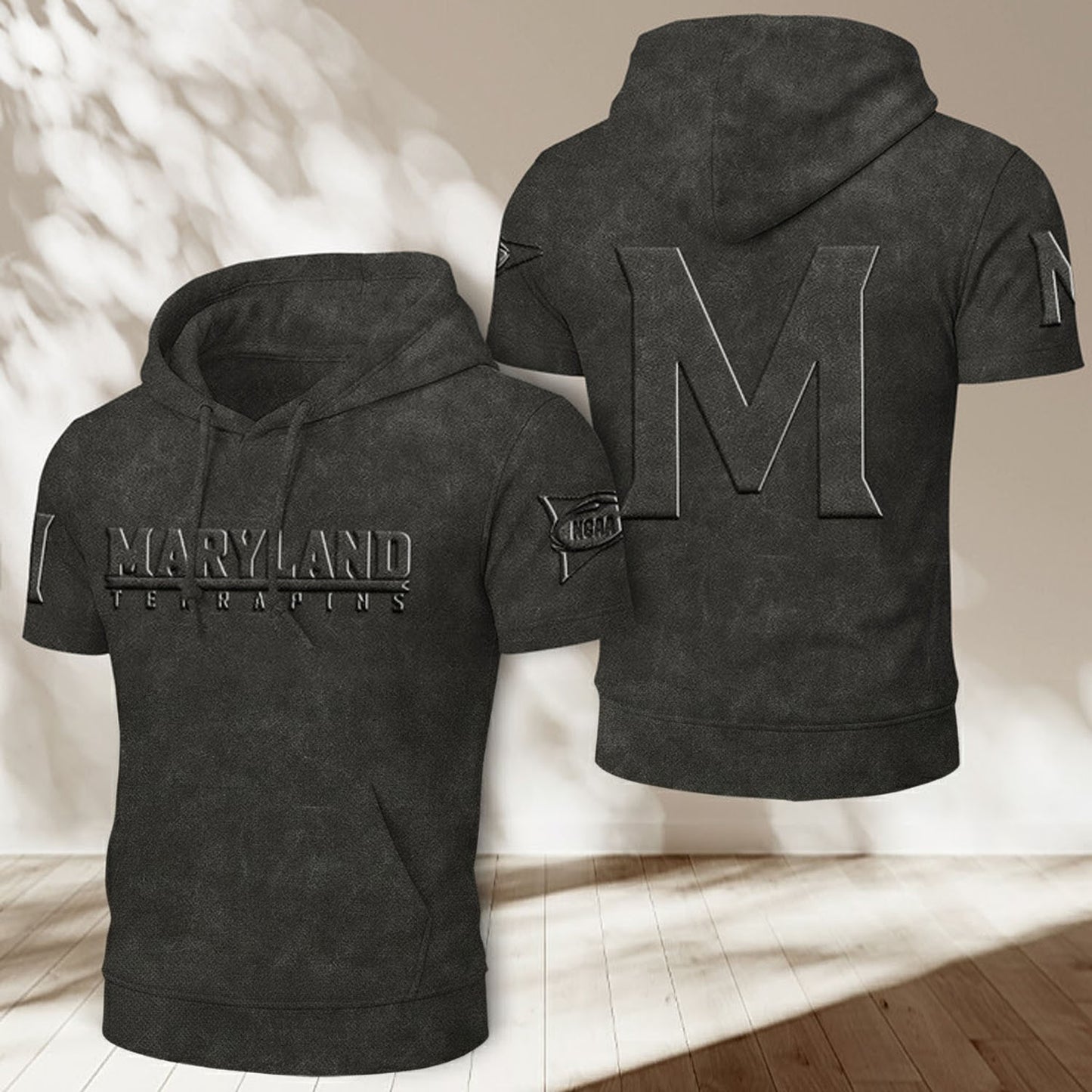 UMD x NCAA Half Sleeve Hoodie T-Shirt DatND ThuongNH