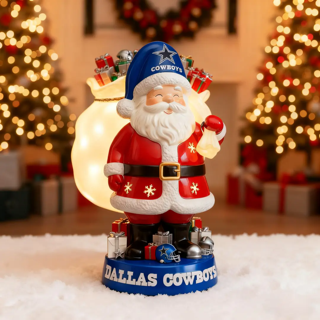 UNIQUE NFL X DAL Santa Claus LED NITE Holiday Statuary NDT NHM