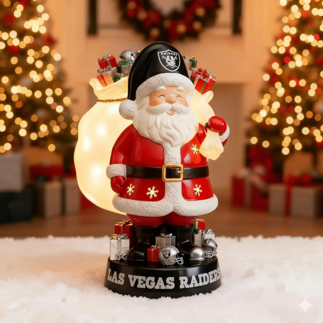 UNIQUE NFL X RAI Santa Claus LED NITE Holiday Statuary NDT NHM