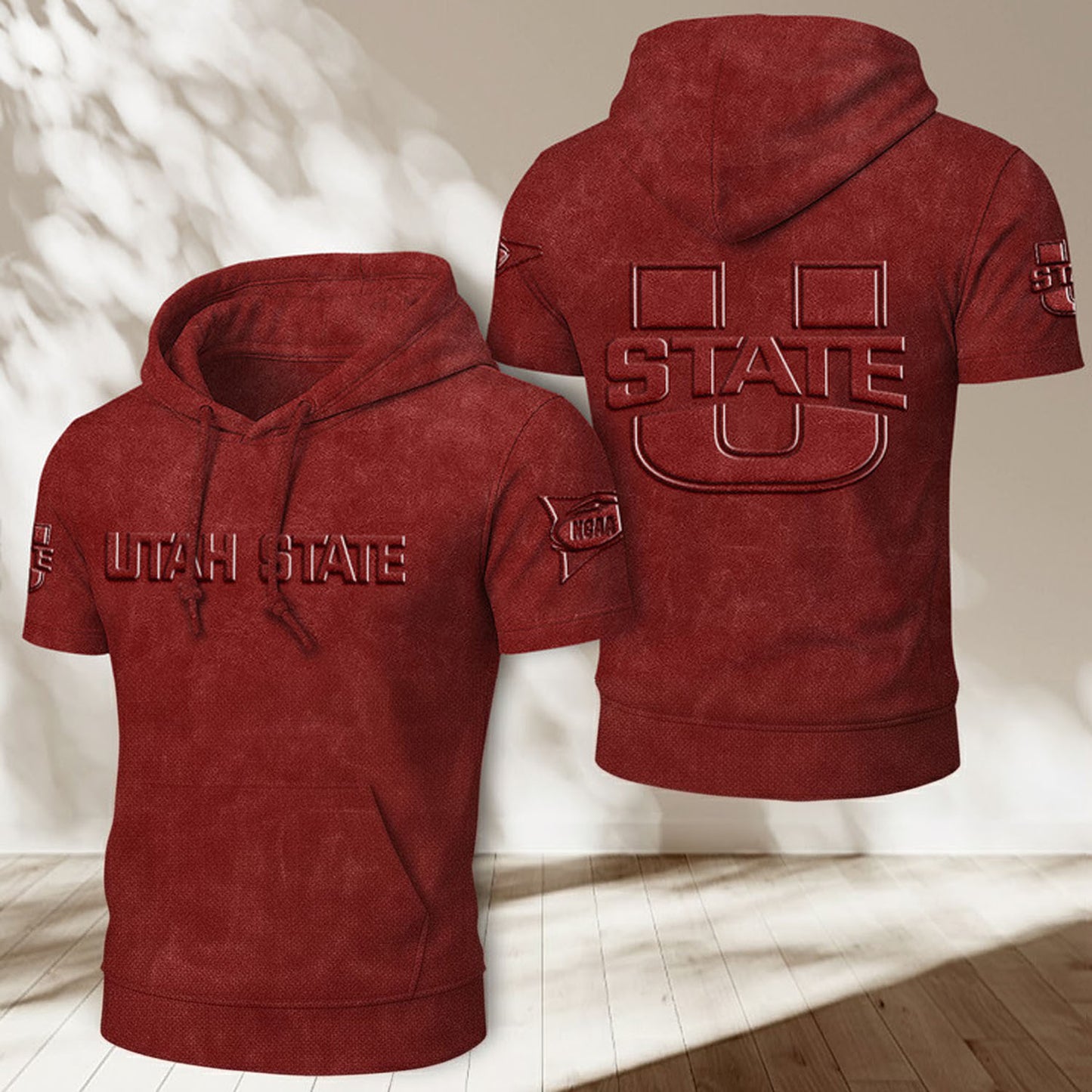 USU x NCAA Half Sleeve Hoodie T-Shirt DatND ThuongNH
