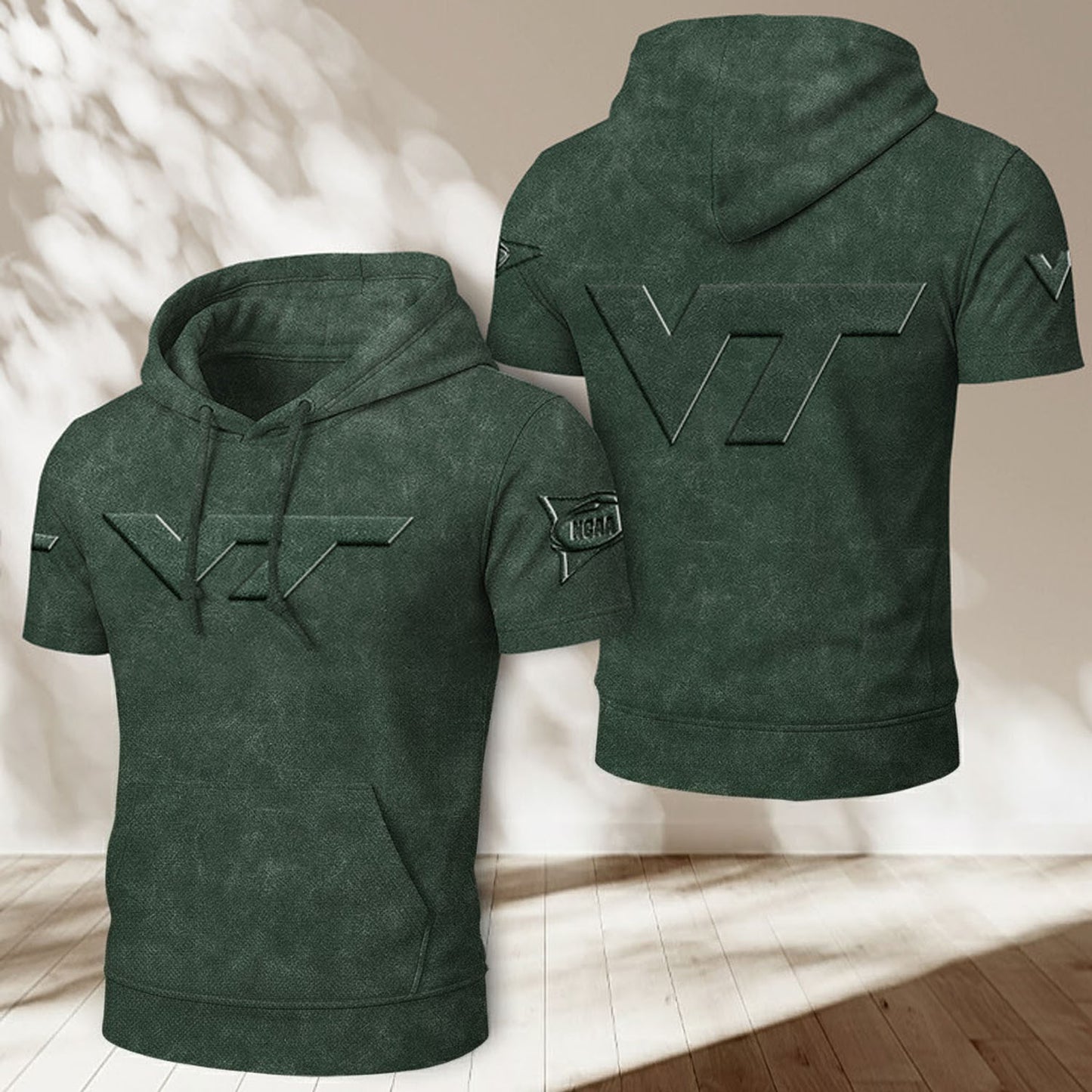 VT x NCAA Half Sleeve Hoodie T-Shirt DatND ThuongNH