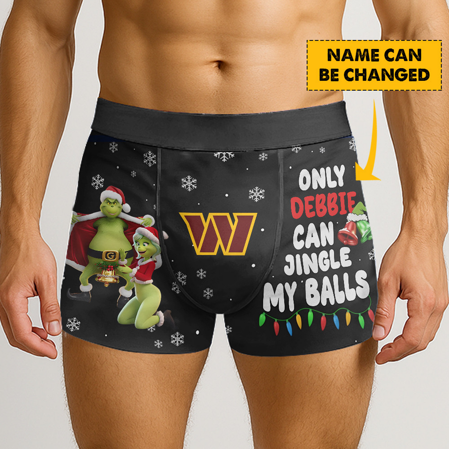 WAS x NFL Funny Grinch Men Boxers Personalized Any Name DatND DVT