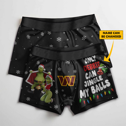 WAS x NFL Funny Grinch Men Boxers Personalized Any Name DatND DVT