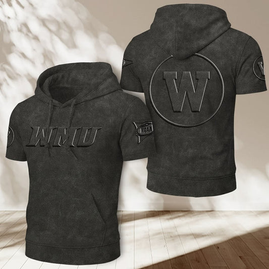 WMU x NCAA Half Sleeve Hoodie T-Shirt DatND ThuongNH