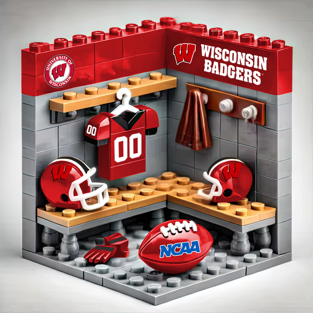 Ver.2 NCAA Teams Custom Building Blocks Creative Peripheral Gift Model Toy Mini Changing Room DDT CTND
