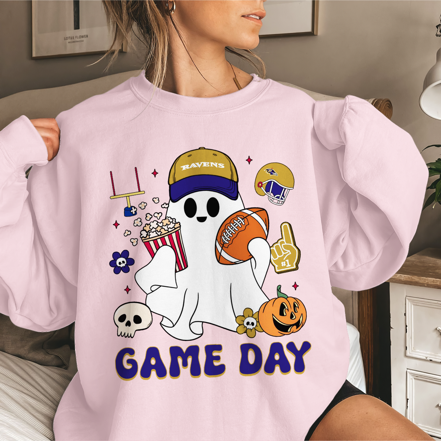 BR Game Day Football Ghost Sweatshirt DDT NTL