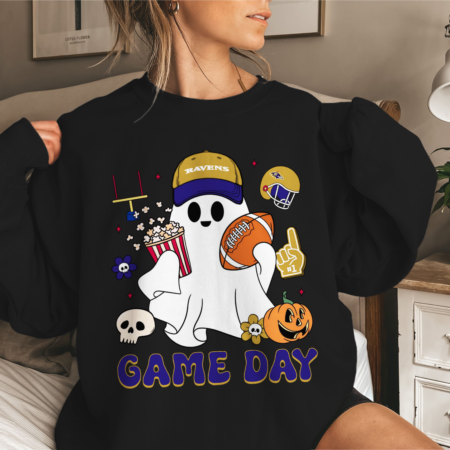 BR Game Day Football Ghost Sweatshirt DDT NTL
