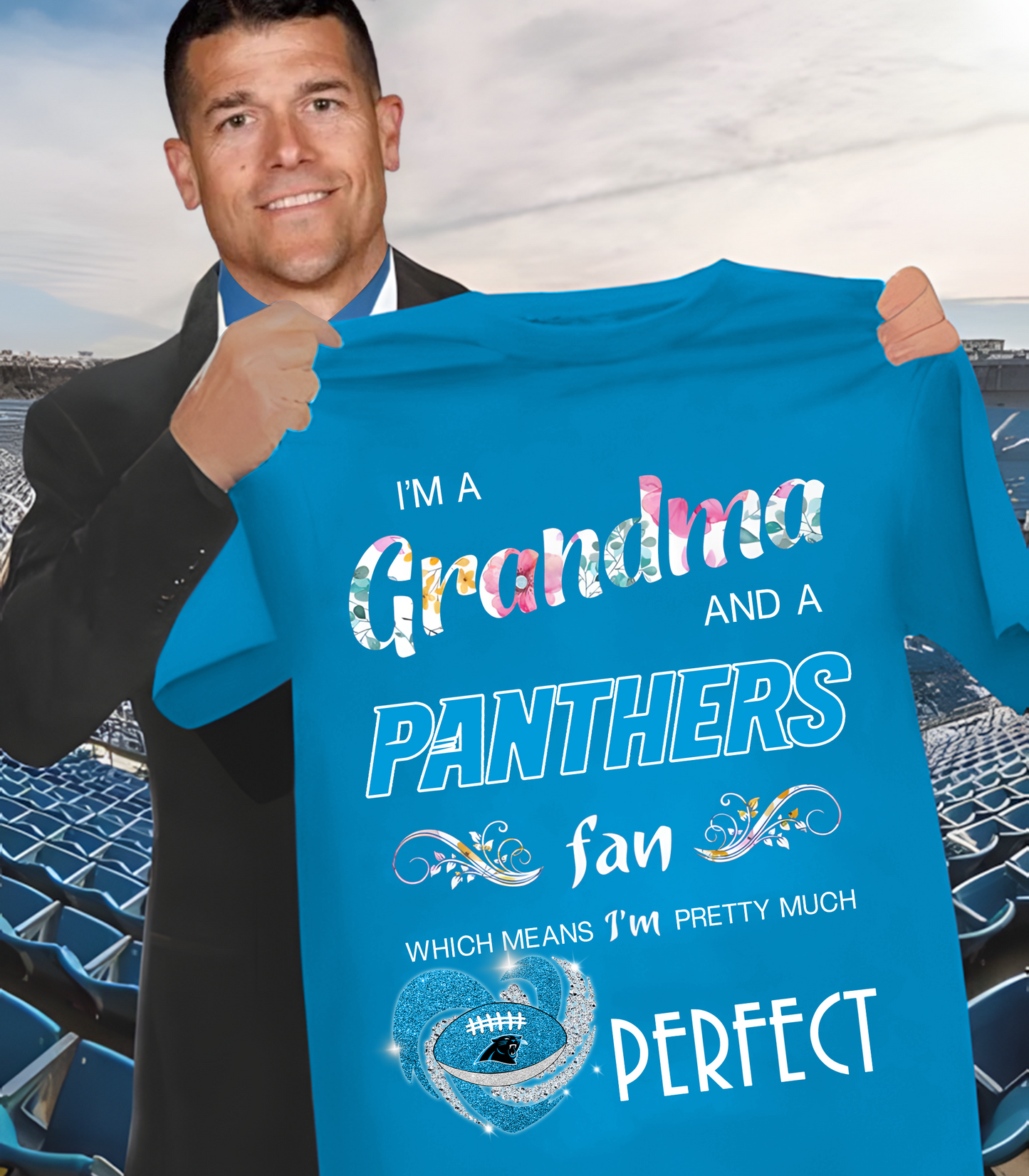 CAR x NFL I'm A Grandma And A Fan Which Mean I'm Pretty Much Perfect 2D Shirt DatND ThuongNH