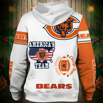 CHI Premium NFL V3 3D Graphic Hoodie DDT NTL