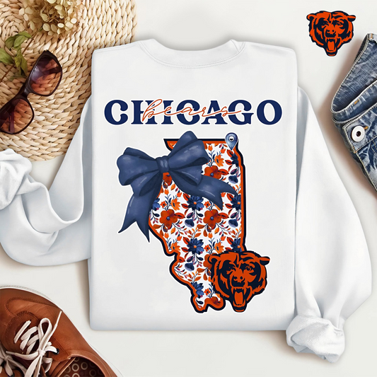 CHI Premium NFL Cozy State Bow Sweatshirt DDT NTL