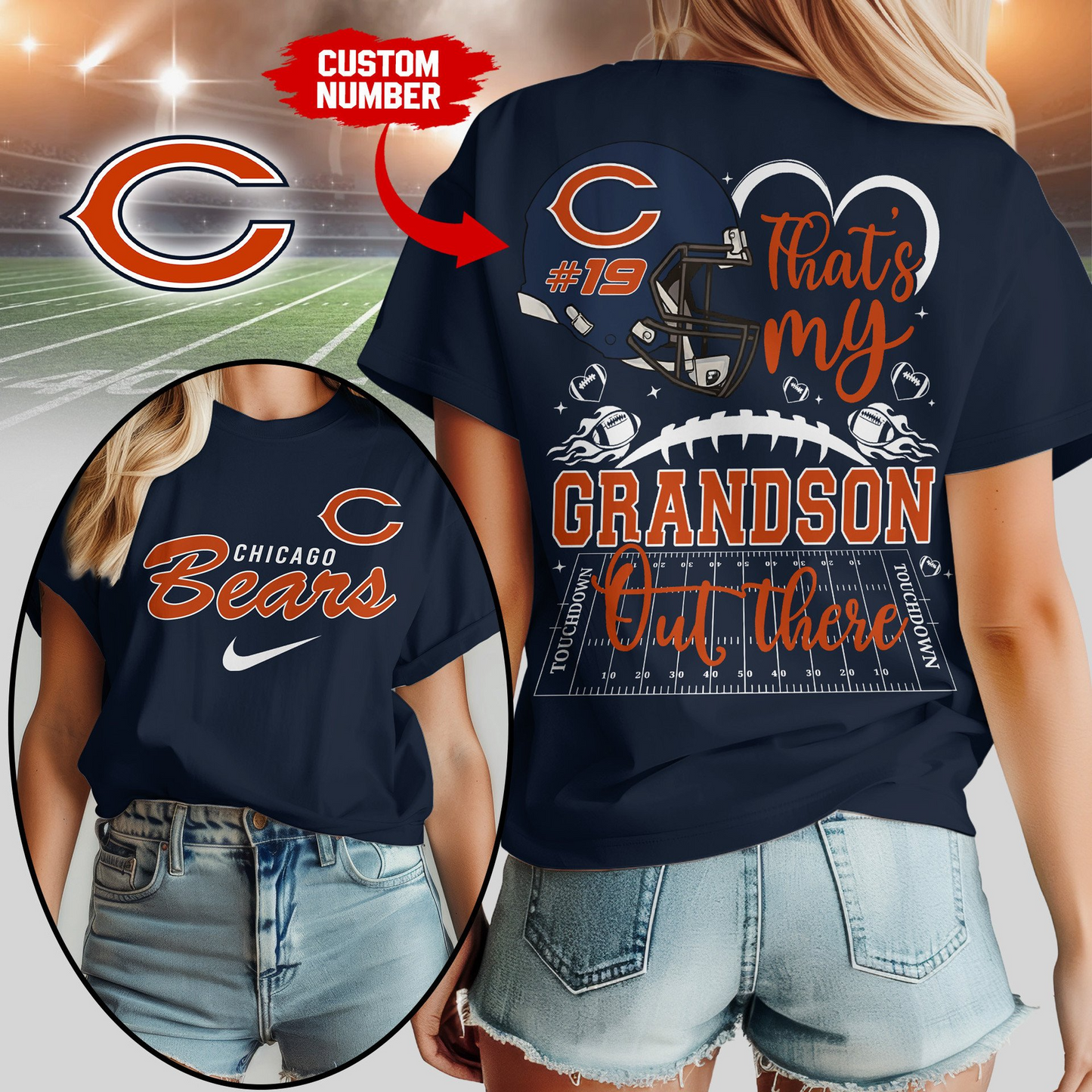 CHI Premium NFL That My Grandson Out There Shirt DDT NTL