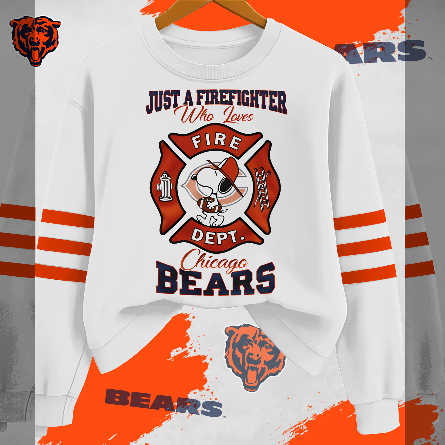 CHI x NFL Just A Firefighter Who Love Sweatshirt DDT 201025 HLPHUONG