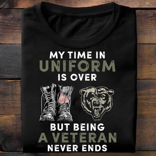 CHI x NFL My Time In Uniform Is Over But Being A Veteran Never Ends 2D Shirt DatND ThuongNH