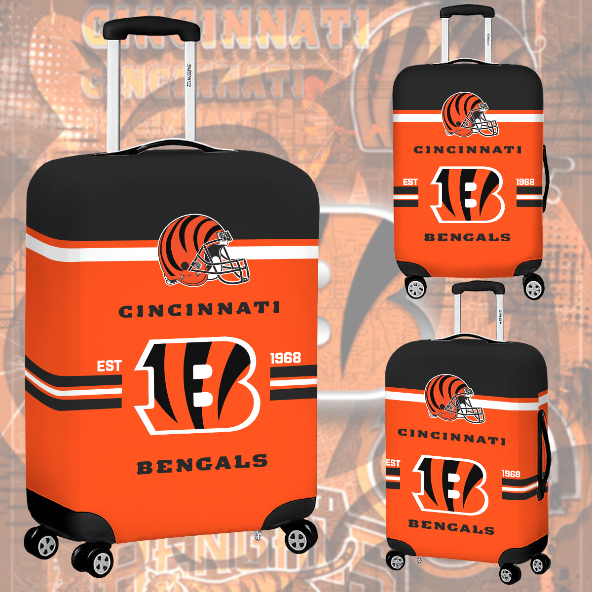 CIN NFL Luggage Cover Suitcase Protector DDT NTL