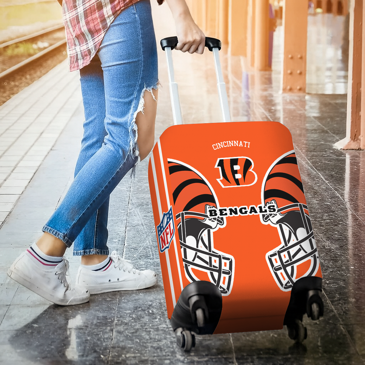 CIN NFL V2 Luggage Cover Suitcase Protector DDT NTL