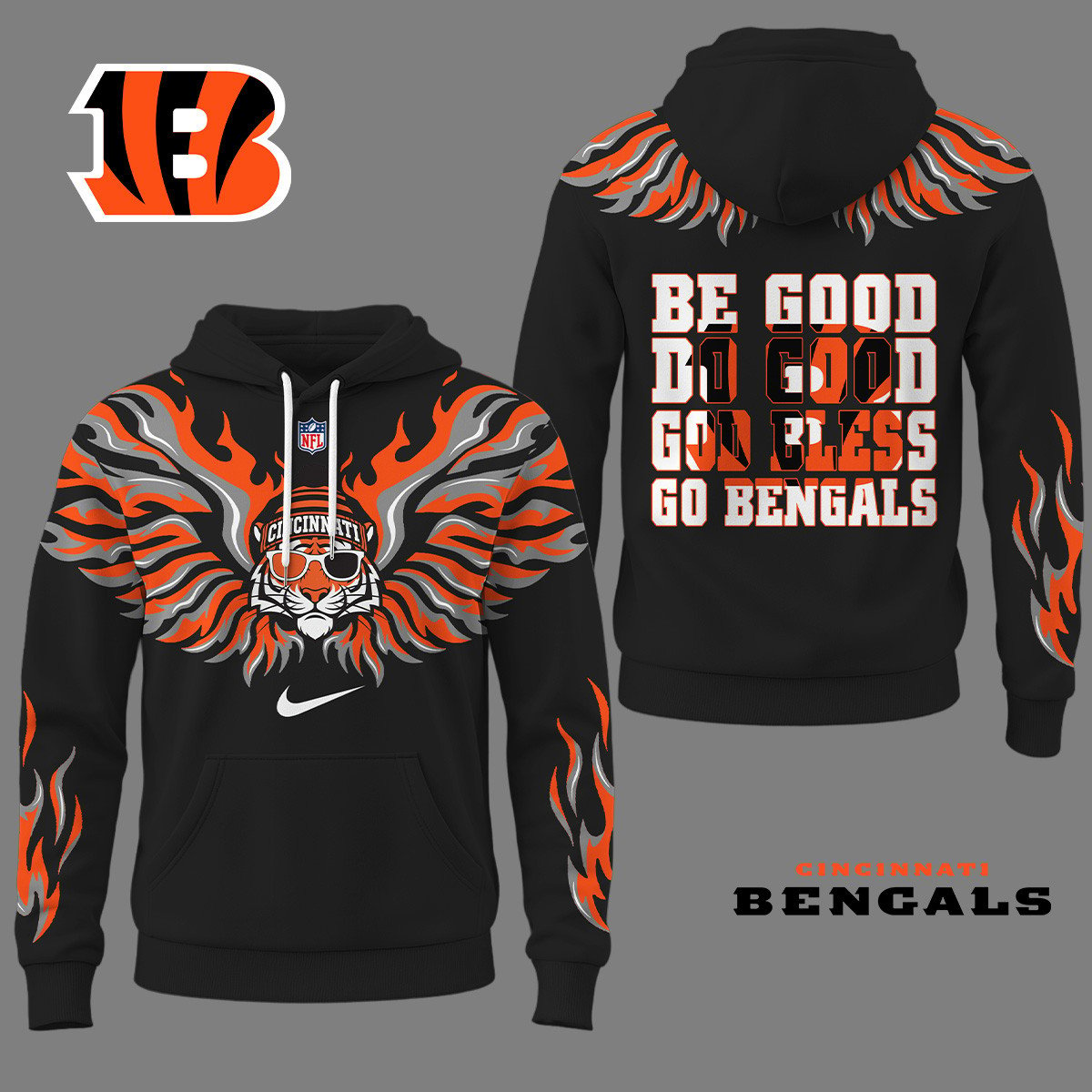 CIN Premium NFL Fire Wings 3D Hoodie DDT CTND