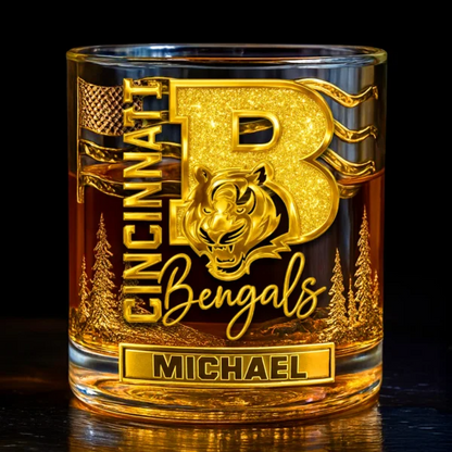 CIN Premium NFL Golden Whiskey Fan Glass DDT HLPhuong