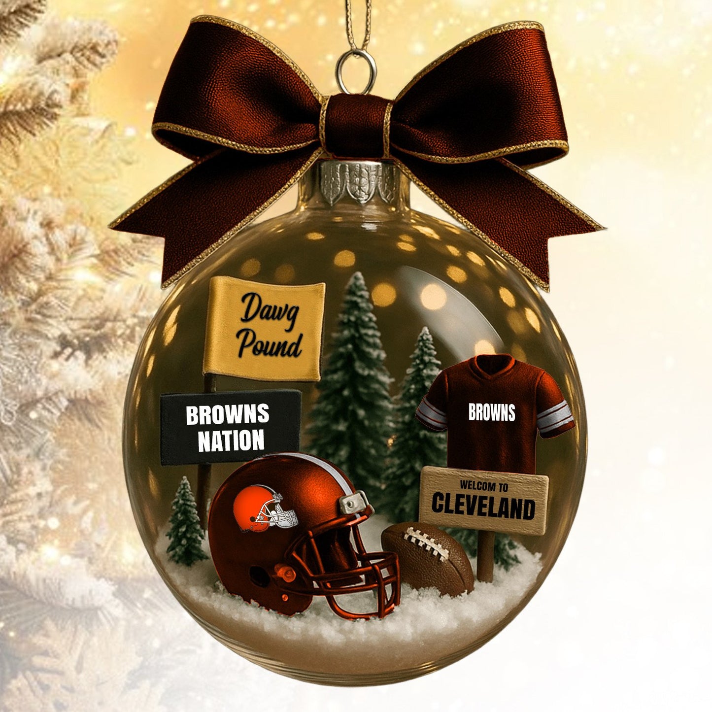CLE  NFL Acrylic Ball Ornament - Best Gift For Fans DDT CTND