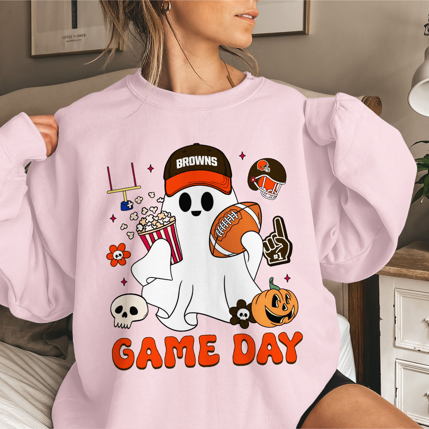 CLE Game Day Football Ghost Sweatshirt DDT NTL