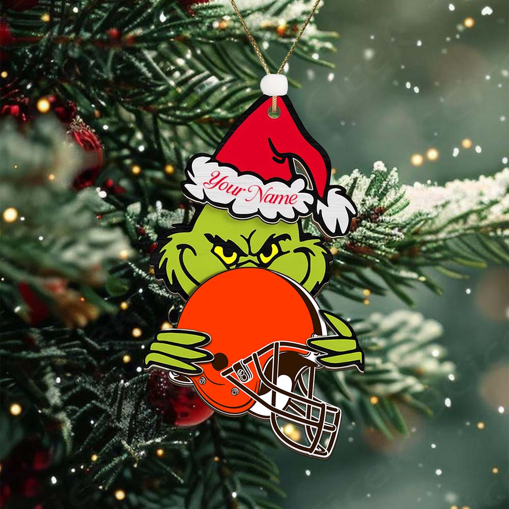 CLE NFL x Grin Christmas Ornament DDT HLP