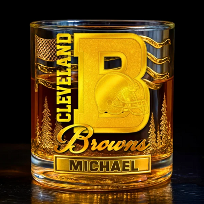 CLE Premium NFL Golden Whiskey Fan Glass DDT HLPhuong