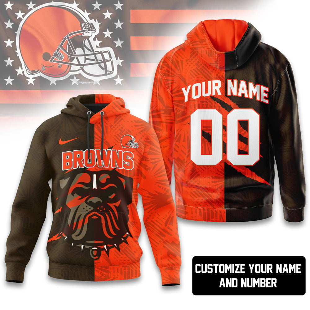 CLE Premium NFL Split Color Hoodie DDT HLPHUONG