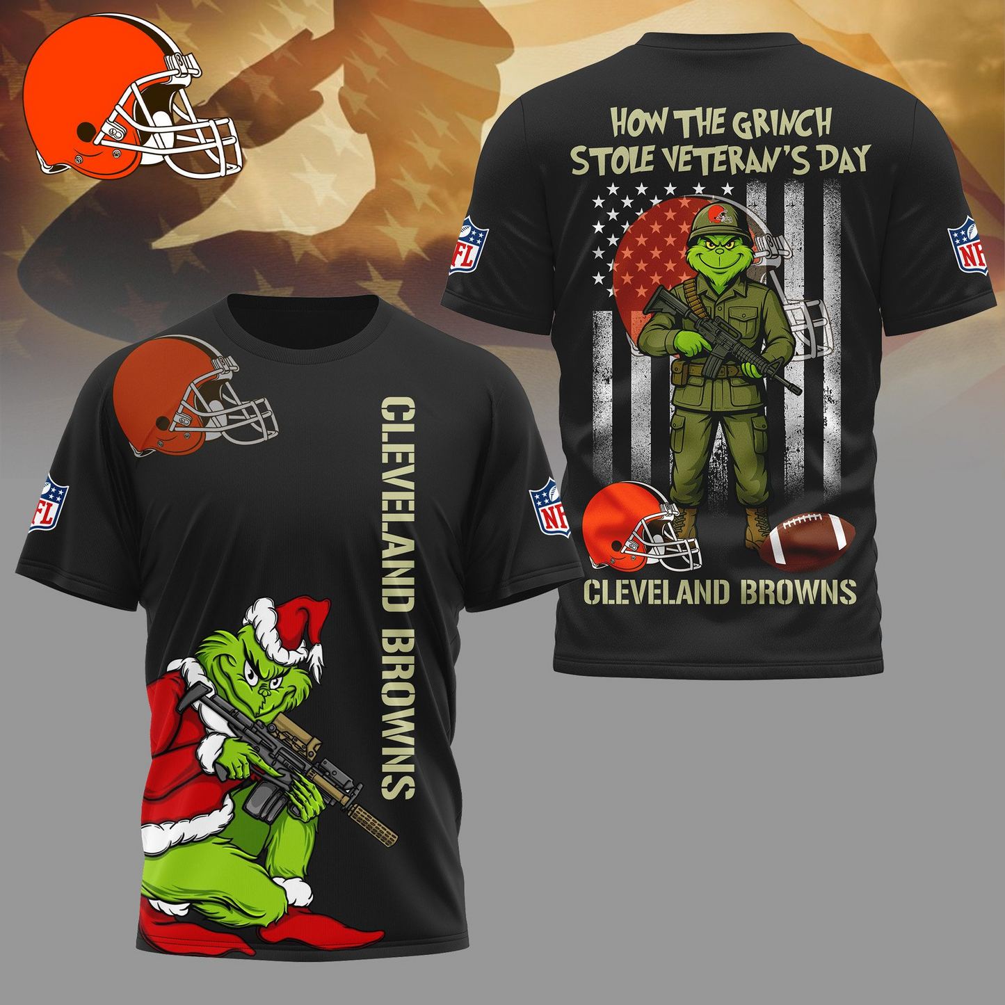 CLE Premium NFL The Grinch Salute Veterans DDT CTND
