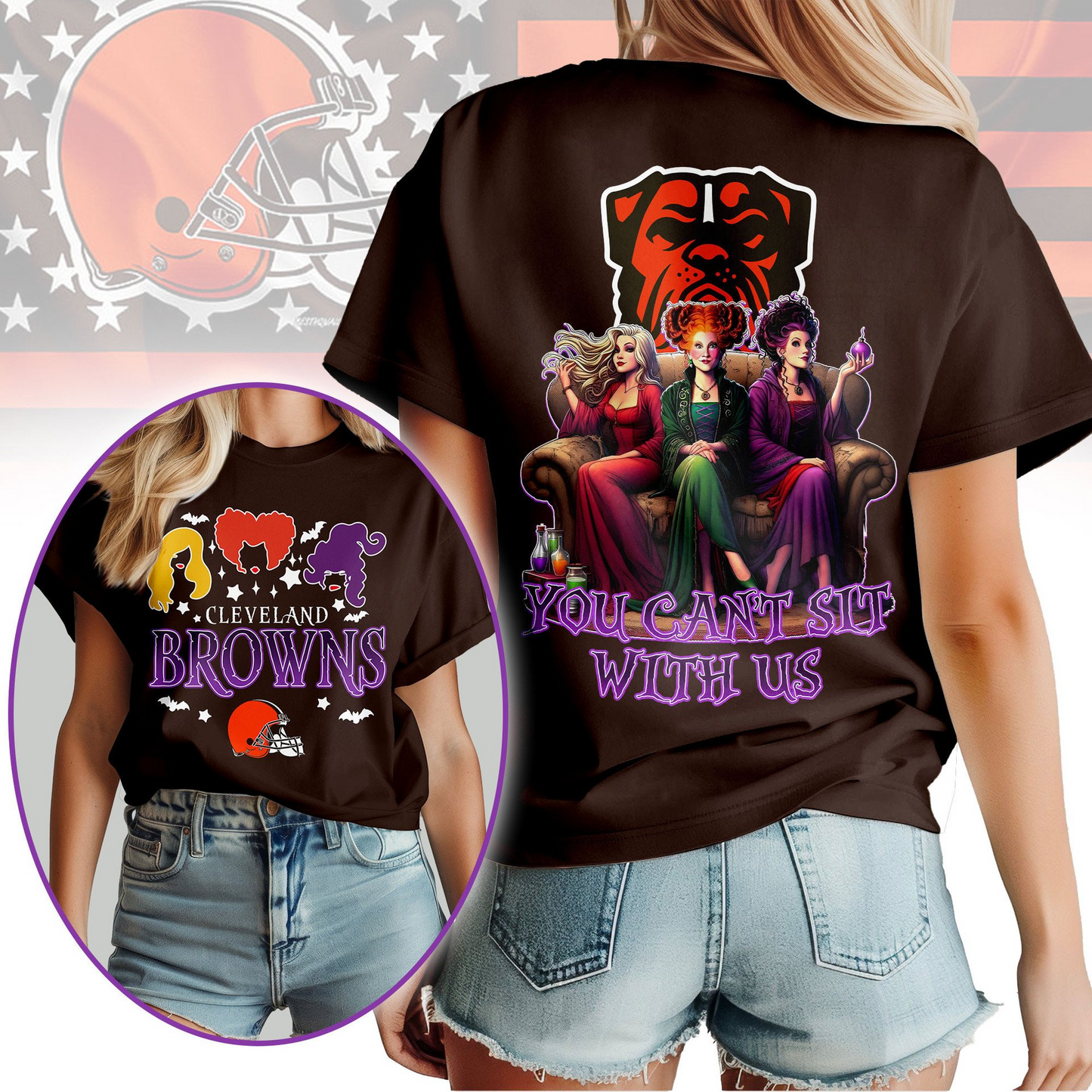 CLE Premium NFL You Can't Sit With Us 3D T-shirt DDT NTL