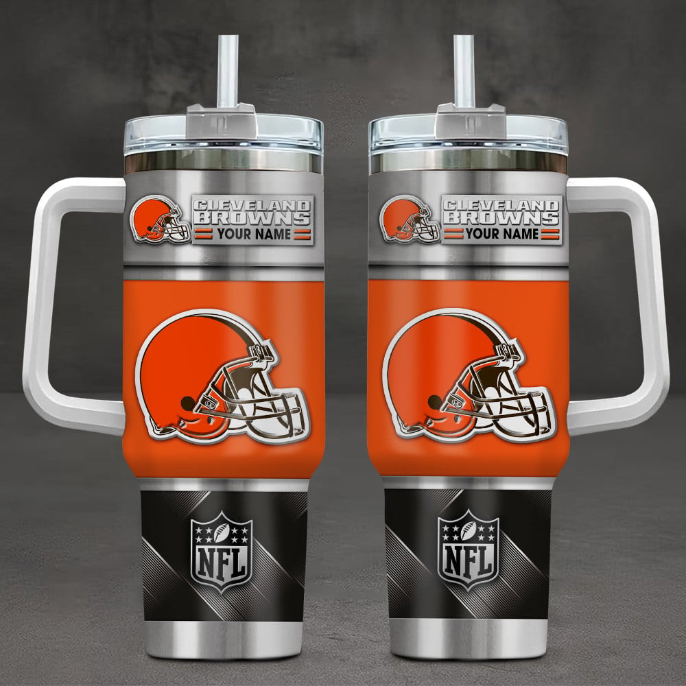 CLE x NFL Stainless Steel Tumbler With Handle DDT HLPHUONG