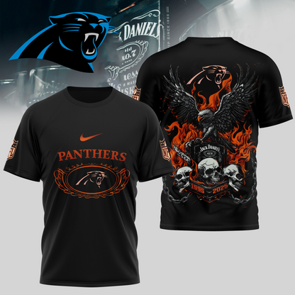 CP Premium NFL Flaming Eagle Skull T-Shirt DDT CTND