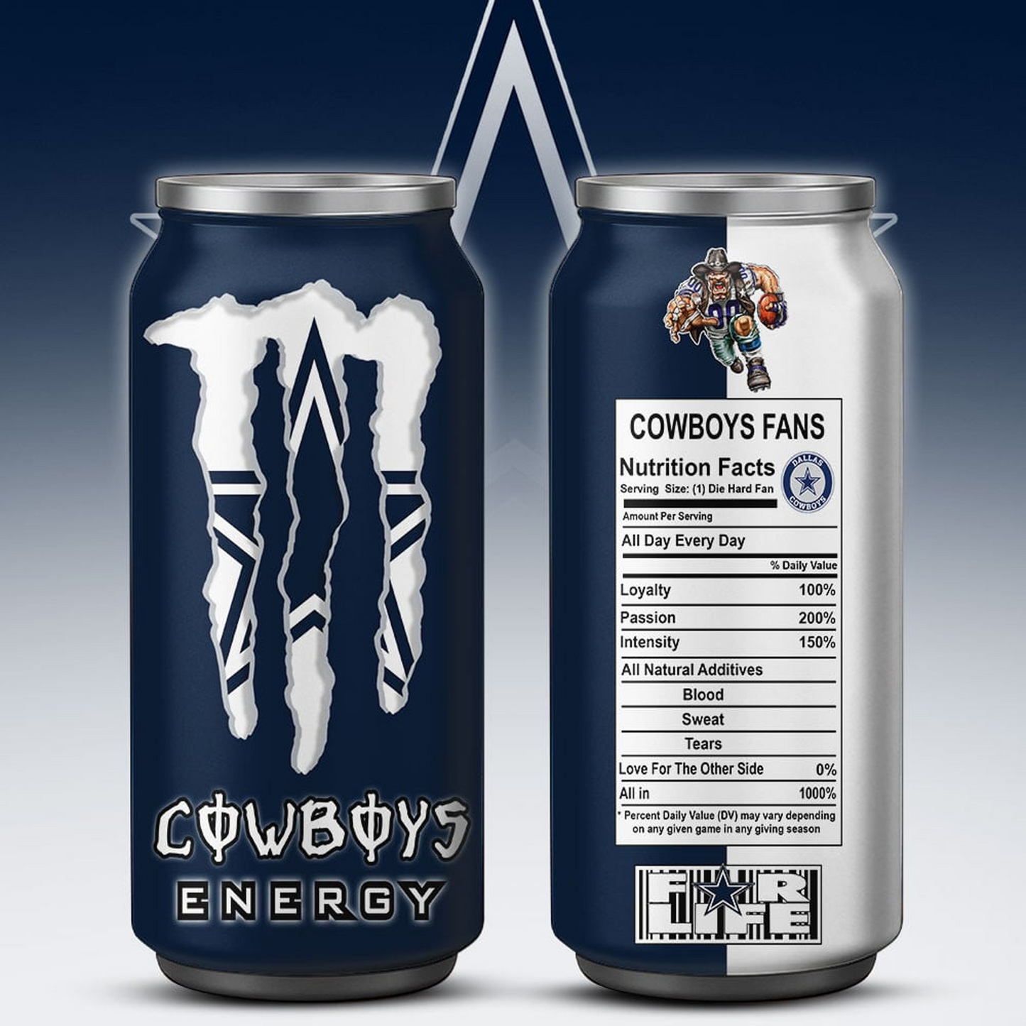 DAL x NFL Monster Energy Tumbler Gift for Fans DATND TANTD