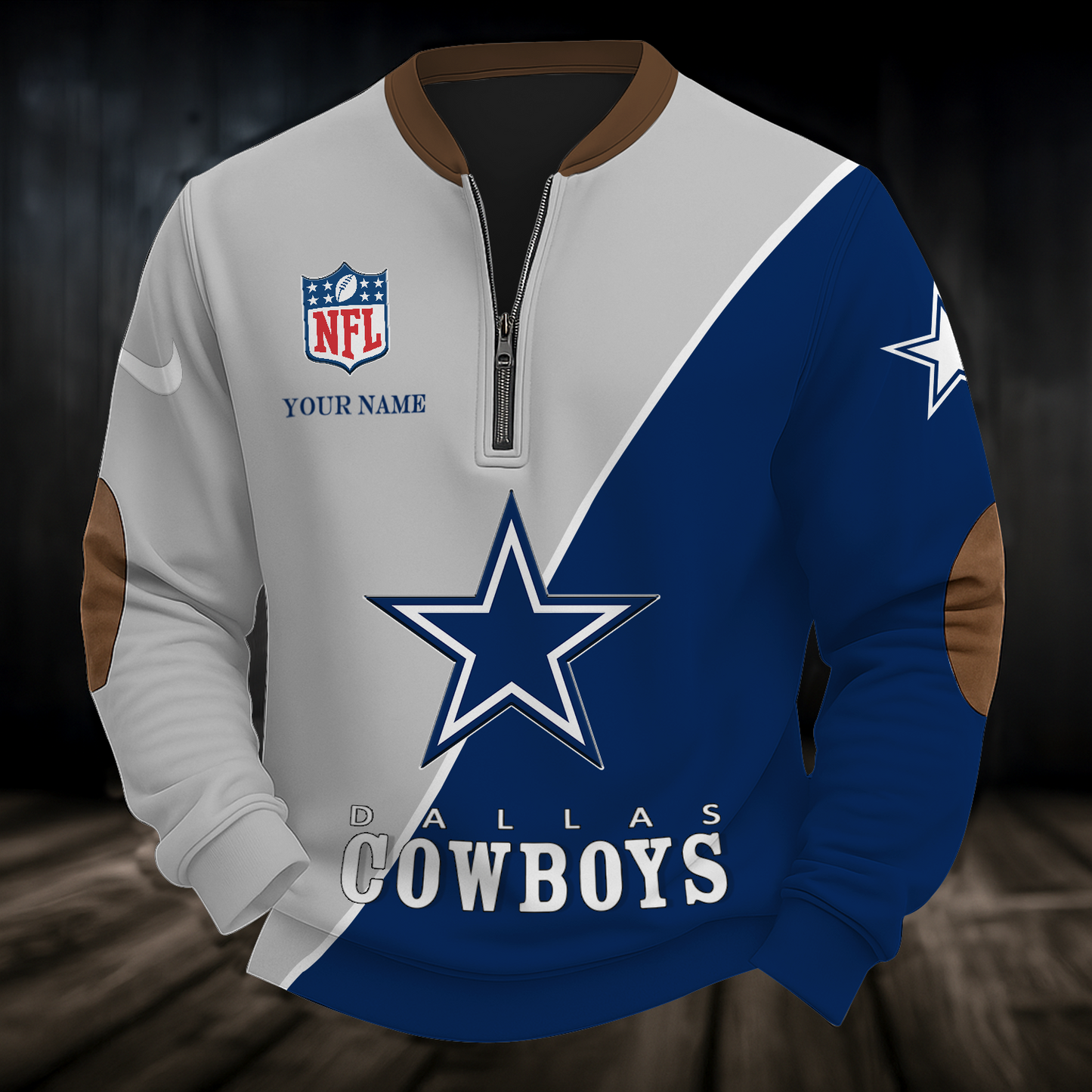 DAL x NFL Premium Personalized Game Day Quarter-Zip DatND ThuongNH