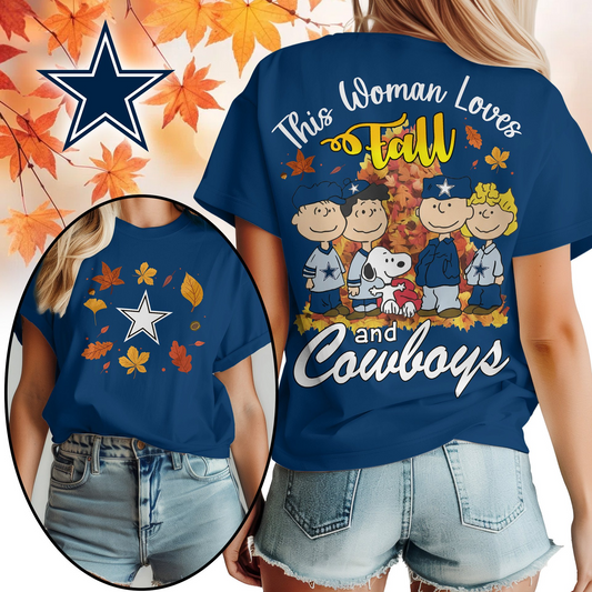 DC Premium NFL This Woman loves fall 3D Shirt DDT CTND