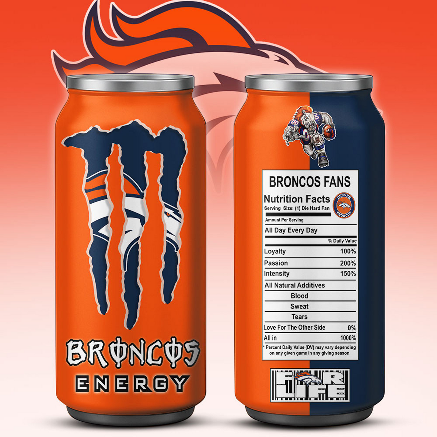 DEN x NFL Monster Energy Tumbler Gift for Fans DATND TANTD